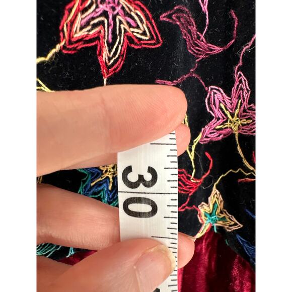 Vintage Jacket Womens Medium Velvet Colorful Patchwork Button Art To Wear Unique - Picture 6 of 8